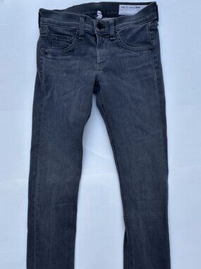 Rag & Bone Everett Skinny Low Rise Jeans Black W1502C933EVE - Size 24